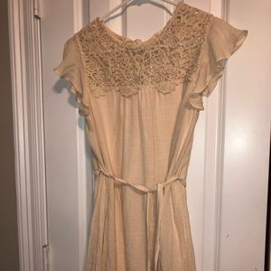 Cream dress with lace